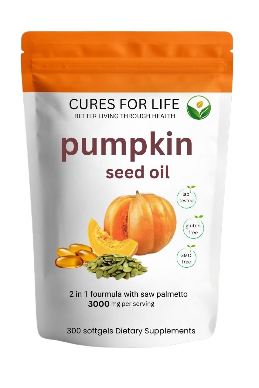 Pumpkin Seed Oil & Saw Palmetto 3000mg – 300 Softgels | Cold Pressed, Non-GMO |
