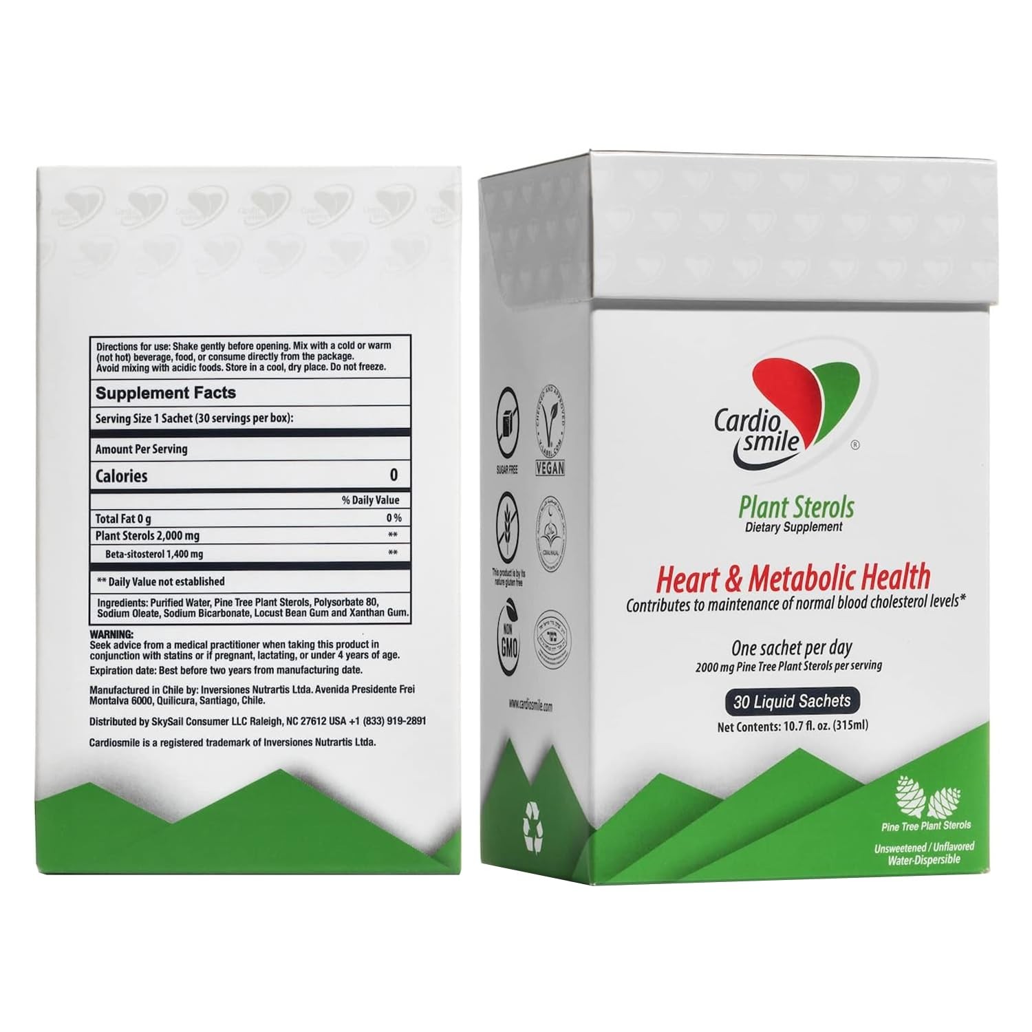 Cardiosmile 2000mg Plant Sterols Supports Healthy 30 Count (Pack of 1)