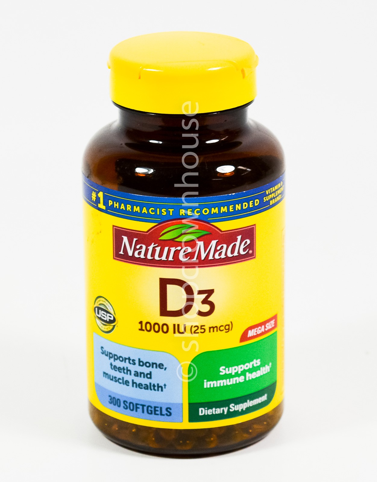 Nature Made VITAMIN D3 1000 iu / 25 mcg bone immune muscle 300 SOFTGELS 03/2028
