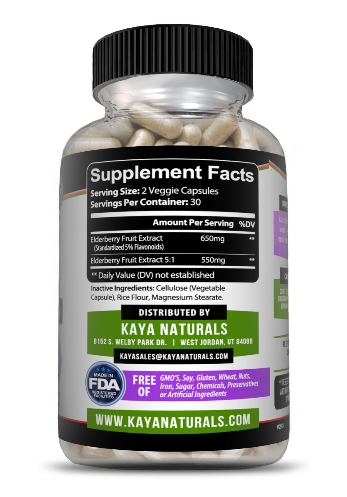 Immune Support 60Ct, Elderberry, Daily Immune and Antioxidants, 1200 mg Capsules