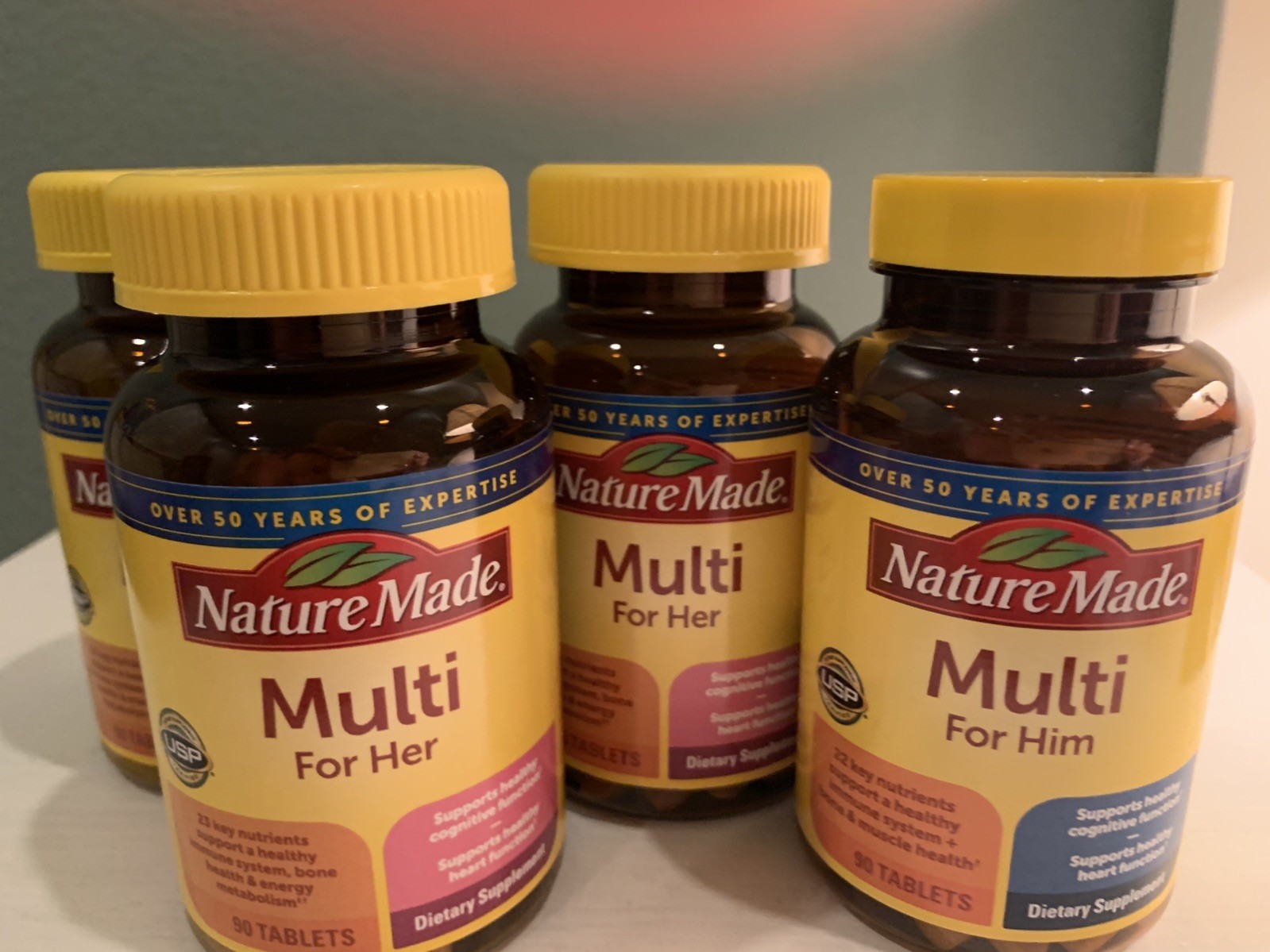 4 pack Nature Made MultiVitamin For Him & For Her
