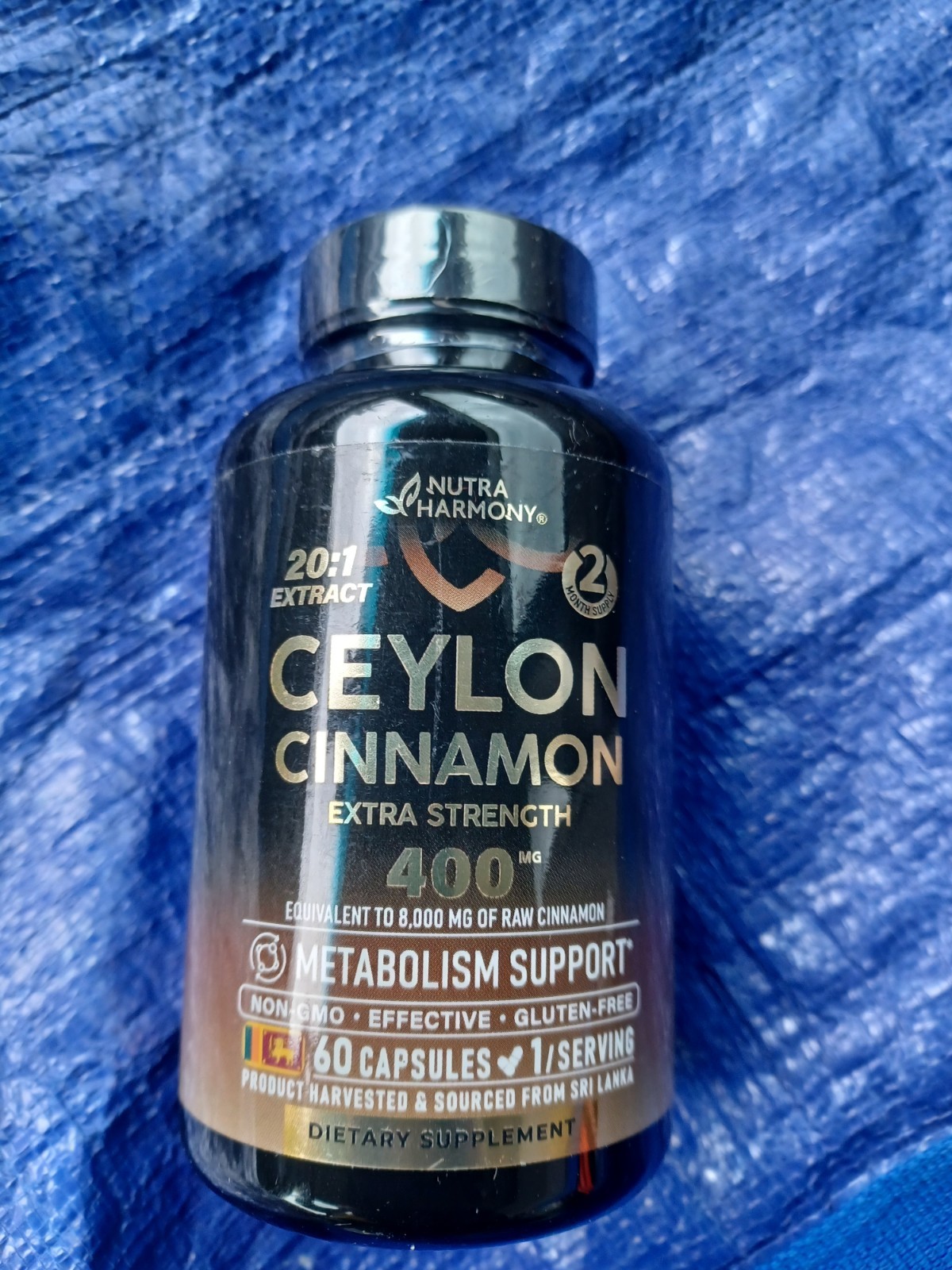 Nutra Harmony Ceylon Cinnamon Capsules – 400 mg, Extra Strength – Exp. 04/2028