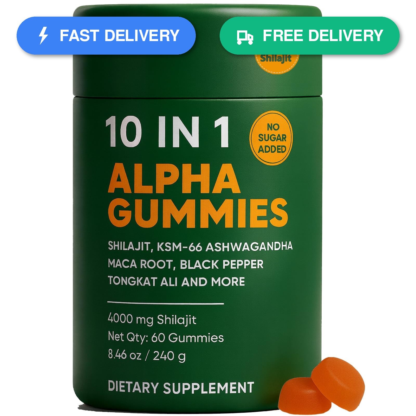 10-in-1 True Alpha Shilajit Gummies, 4000mg Himalayan Alpha Gummies for Men,…