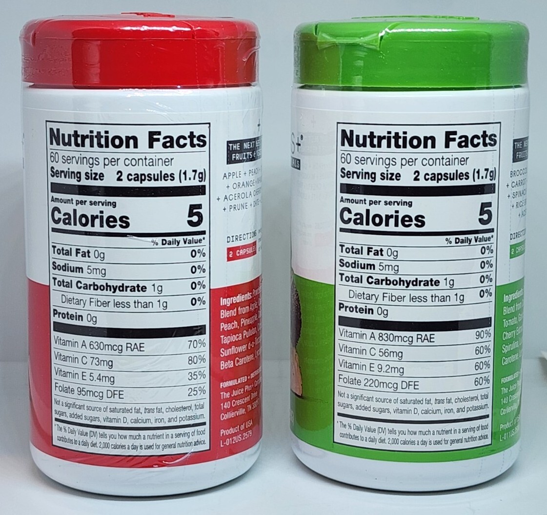 Juice Plus Vegetable & Fruit Blends 240 Capsules 2 Mo Supply 05/2025 New Sealed