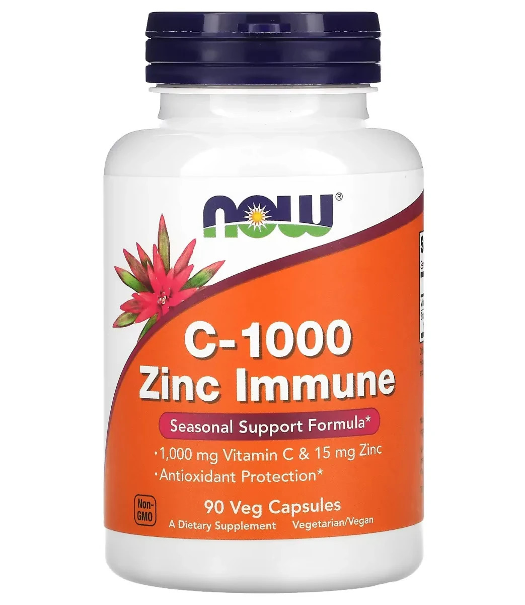 NOW FOODS C-1000 Zinc Immune 90 Veg Capsules -2 packs- EXP 02/2026
