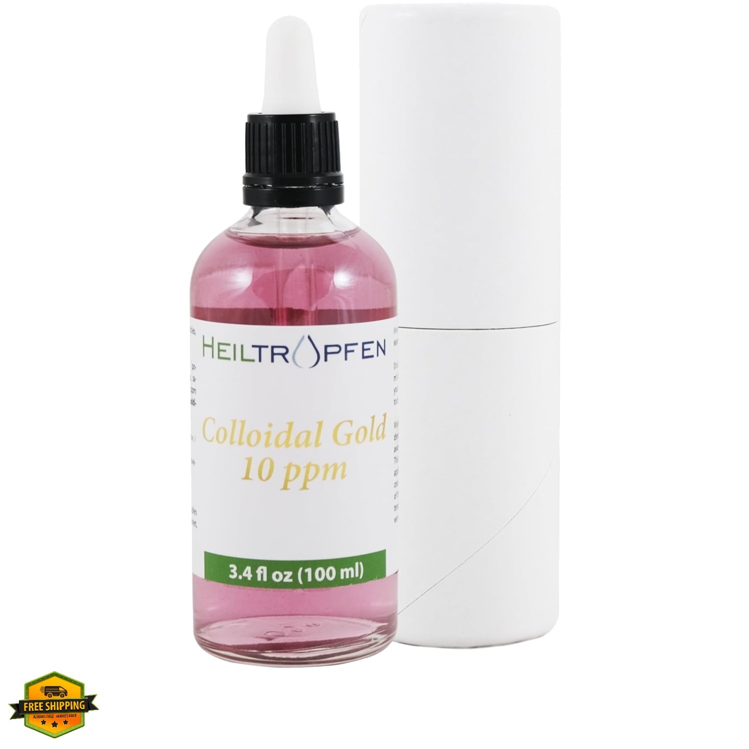 Colloidal Gold | 10 ppm | 3.4 Fl Oz – 100 ml | Third-Party Tested |