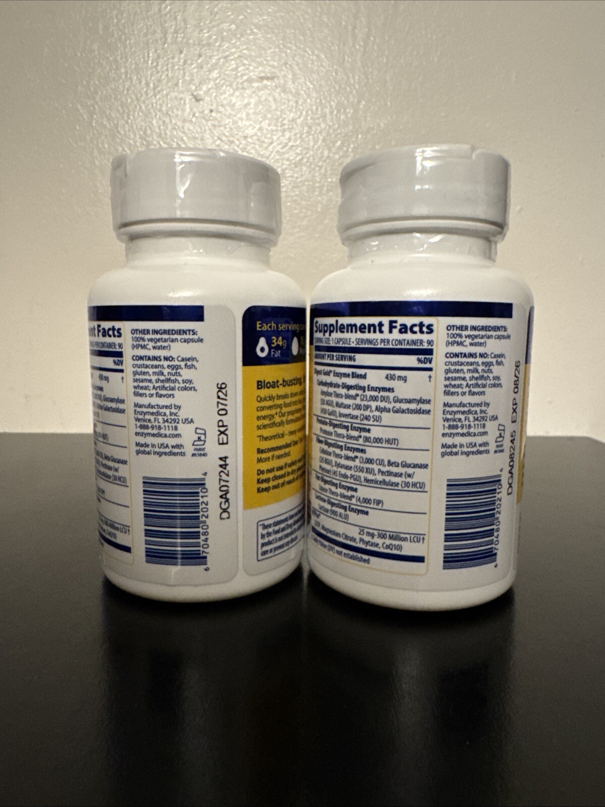 Enzymedica Digest Gold 2 Pack of ATPro Optimal Digestive Support 180 Capsules