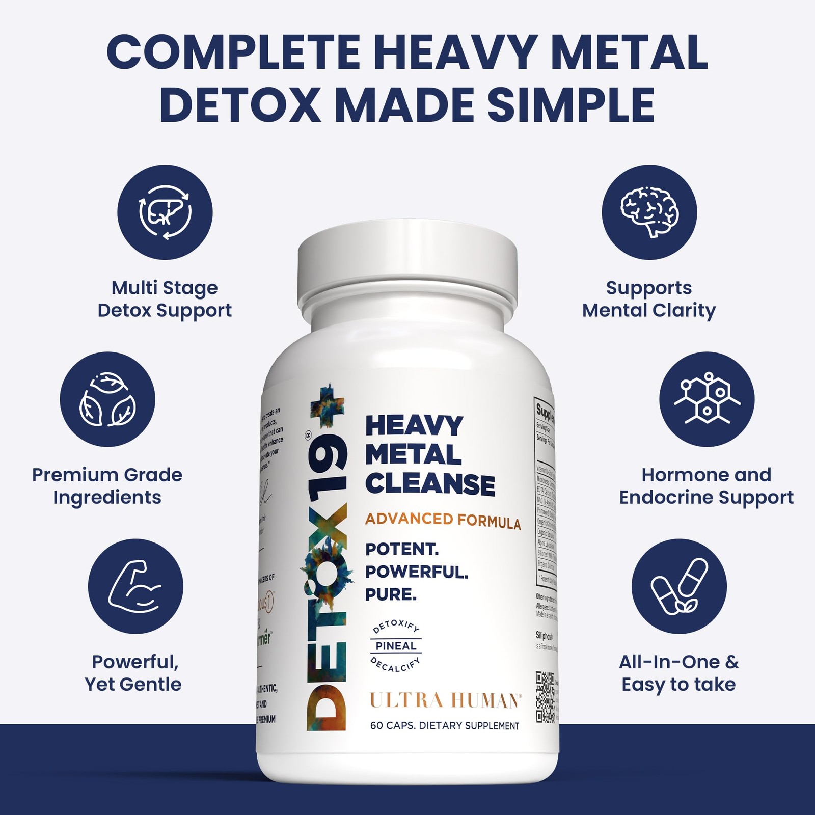 Ultra Human Daily Wellness Support – Heavy Metal Detox 1 Count (Pack of 60)
