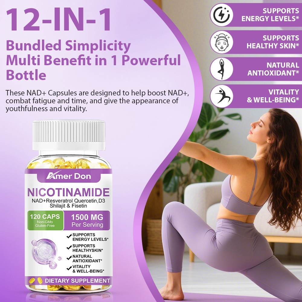 NAD Supplement 1500mg With Resveratrol Containing Supplement, Anti Aging