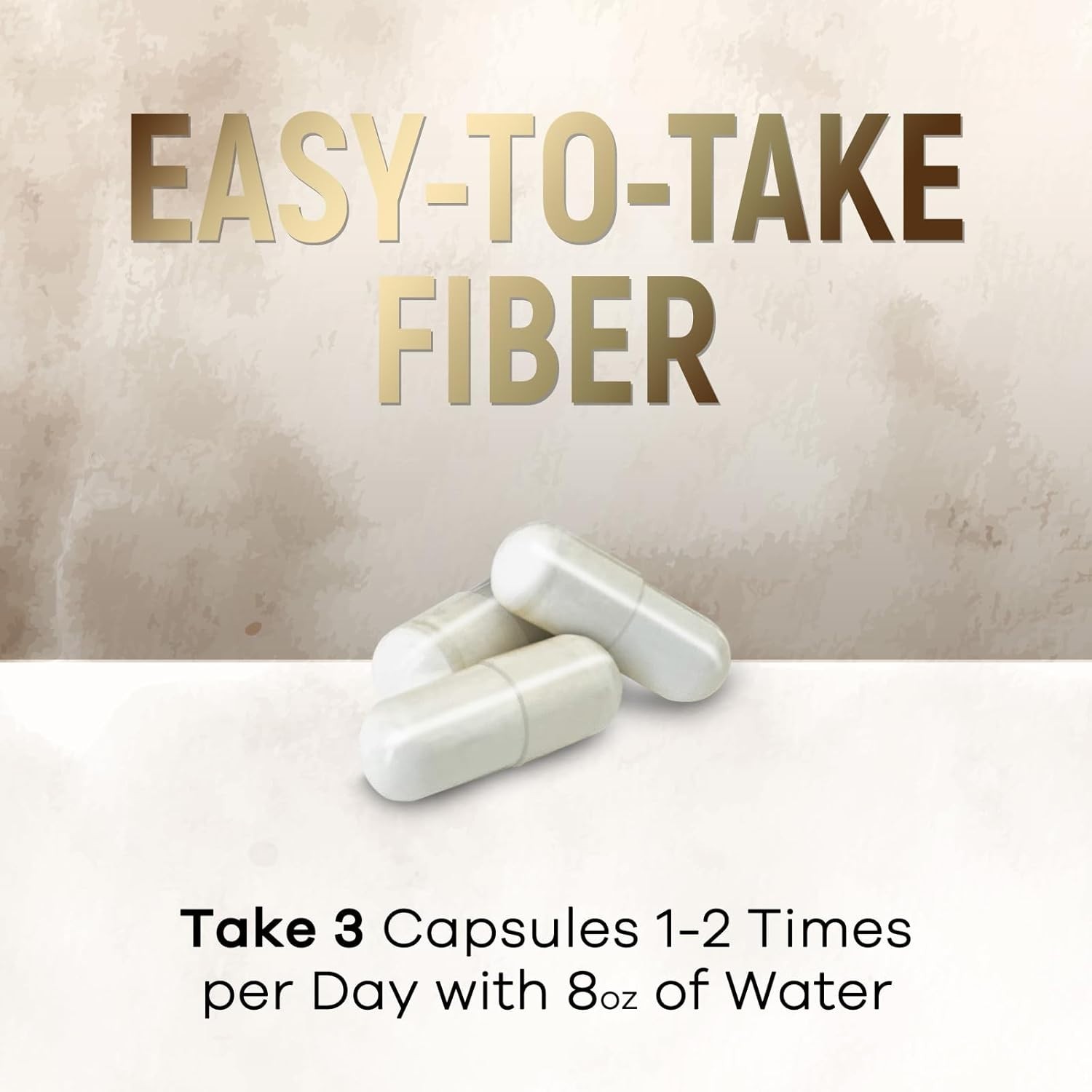 High Absorption Psyllium Husk Fiber Caps 1450 mg, Natural Soluble Fiber Capsules