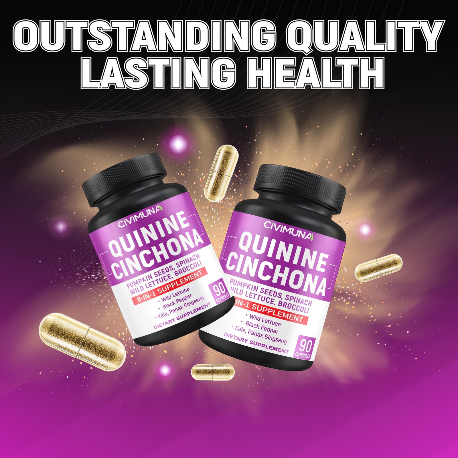 CIVIMUNA Quinine Cinchona Bark Capsules with Quinine Cinchona Bark, Pumpkin S…