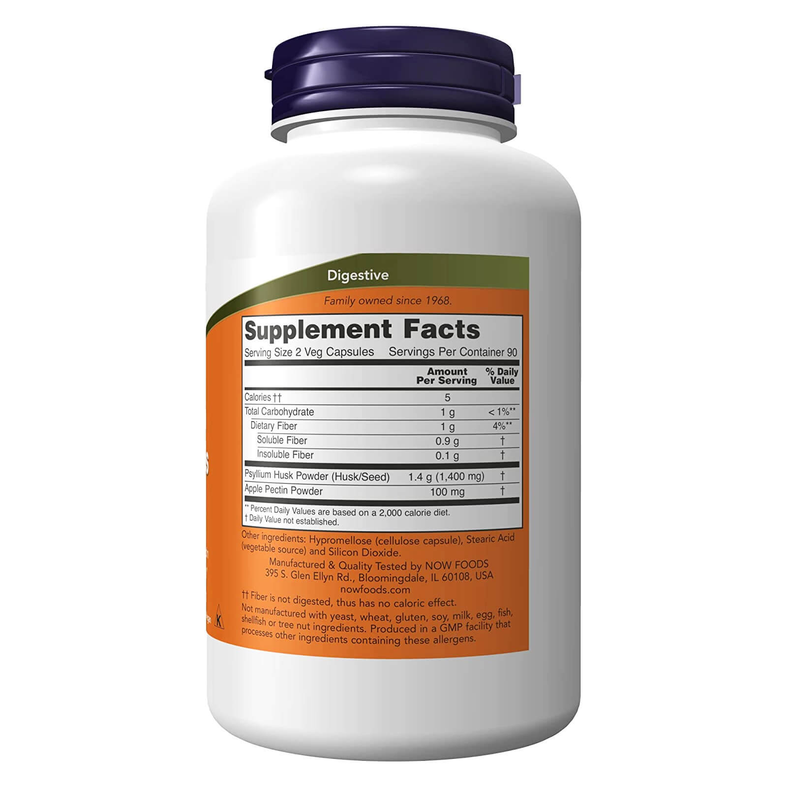 NOW FOODS Psyllium Husk 700 mg 180 Veg Capsules