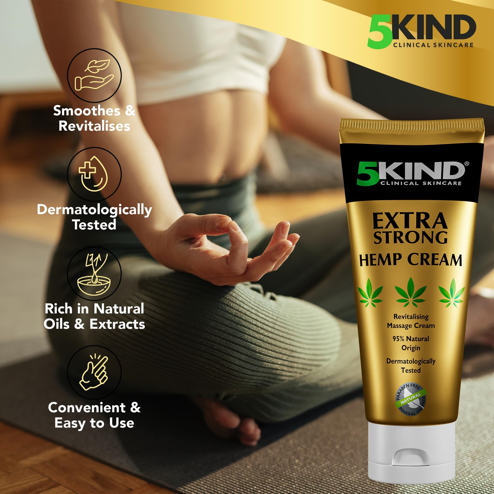 5kind Extra Strong Hemp Cream 3.4 fl oz- Maximum Strength – Natural Soothing …