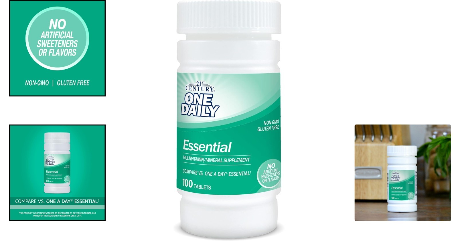 One Daily Essential Multivitamin Tablets, 100 Count – Gluten Free Support