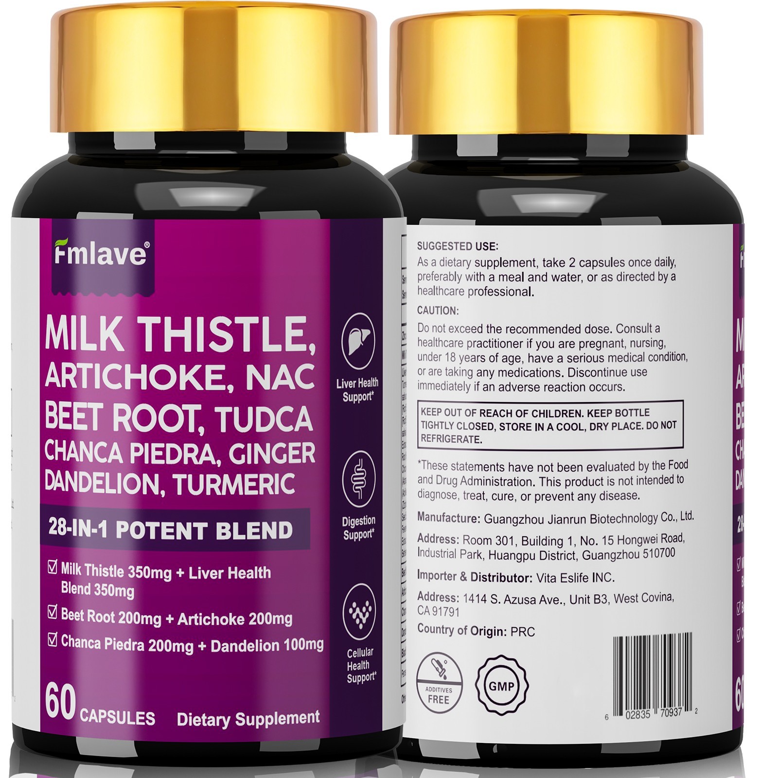 Milk Thistle (Silymarin 3500mg) Dandelion Turmeric Artichoke NAC – Liver Support