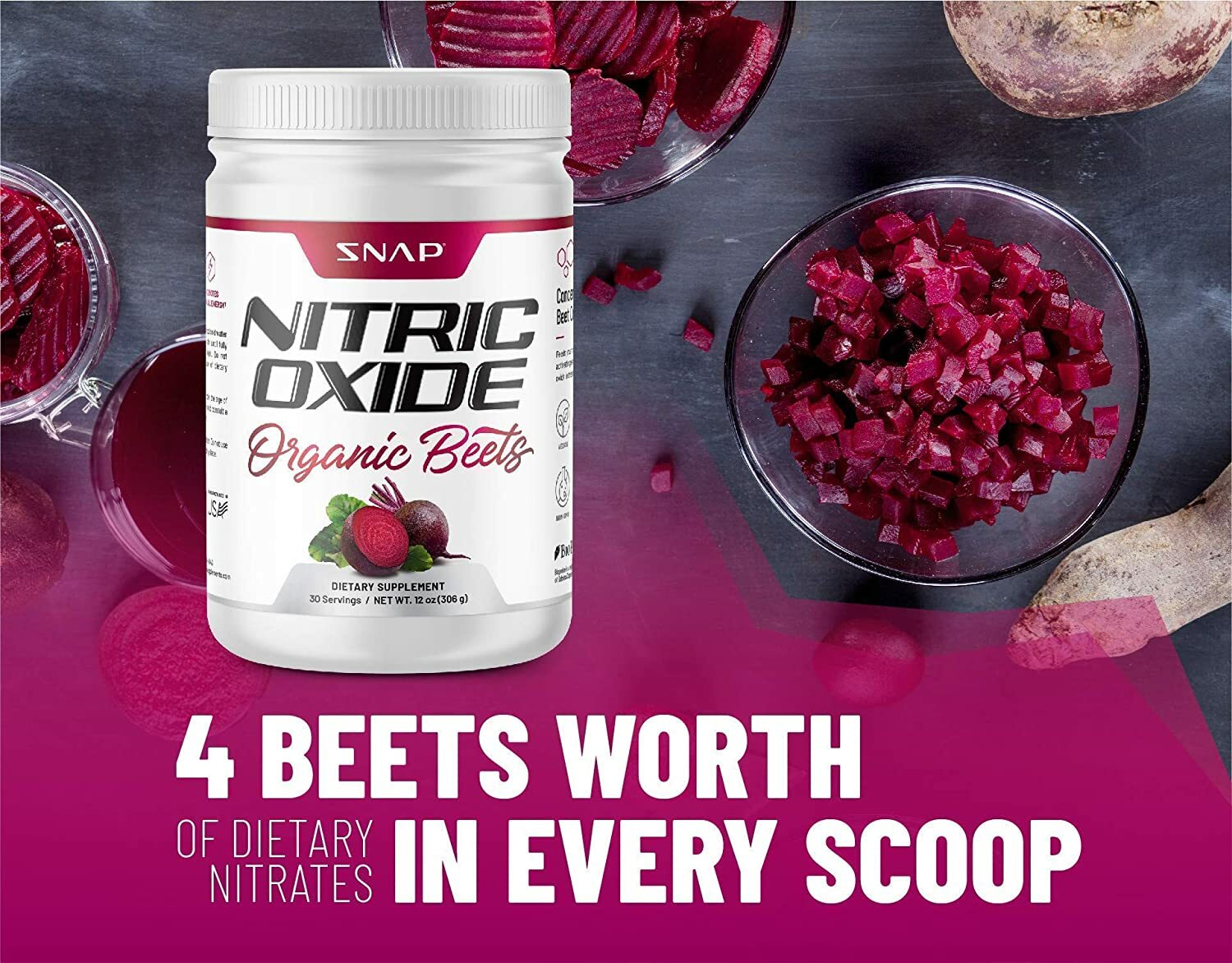 Original Organic Berry Beet Root Nitric Oxide Powder, Heart & Blood Pressure