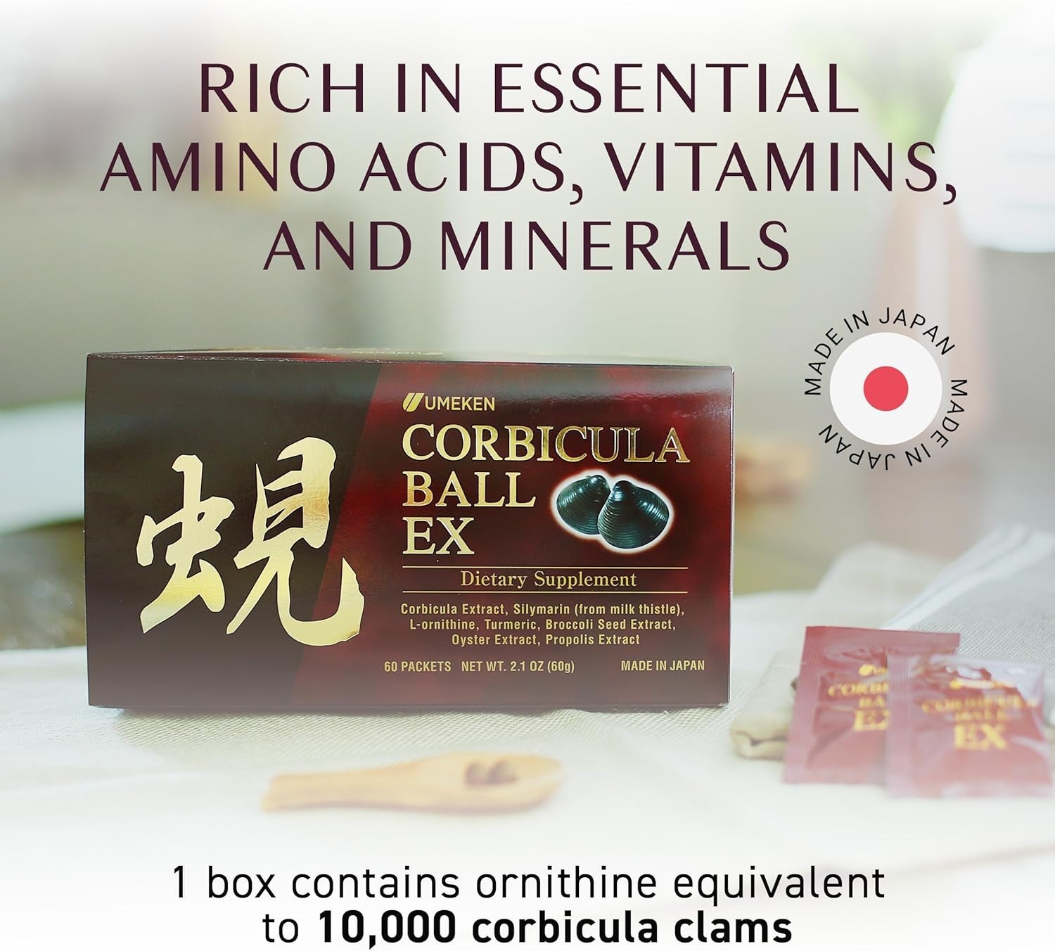 Japanese-Made Corbicula Liver Support with Propolis – 60 Daily Nutrient Packets
