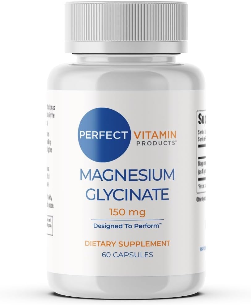 High Absorption Bioavailable Magnesium Glycinate 150mg 60 Capsules Sleep Support