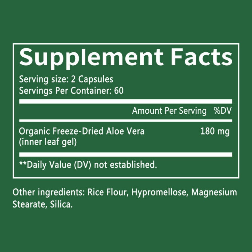 Aloe Vera Vegan Capsules Enhance Immunity Promotes Digestive Health 120 Pills US
