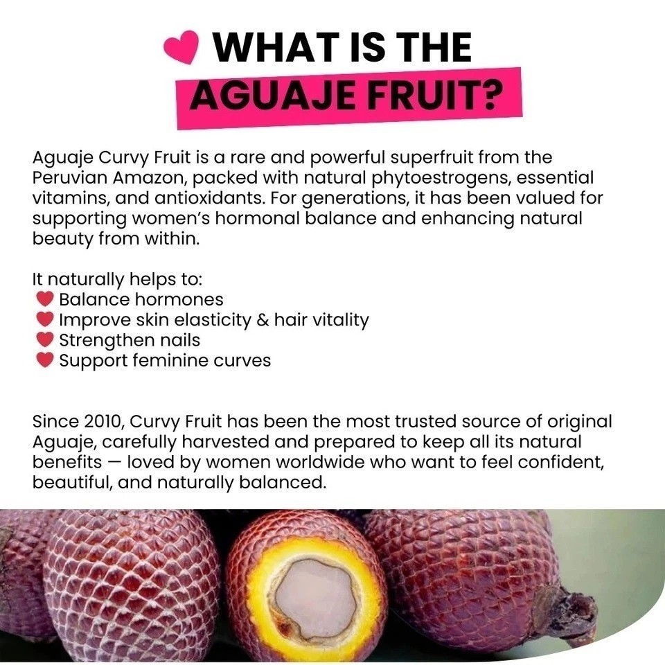 Bigger Booty, Bust & HIPS – Aguaje + Maca + Wild Hinojo Pills – 1 Month Supply