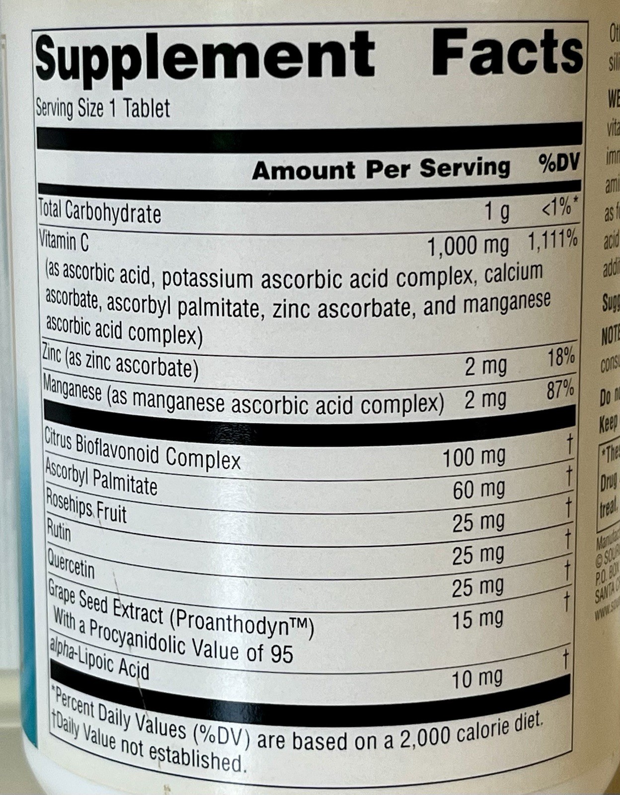 Source Naturals Wellness C-1000 Vitamin C 1000mg Immune Support 200 Tablets