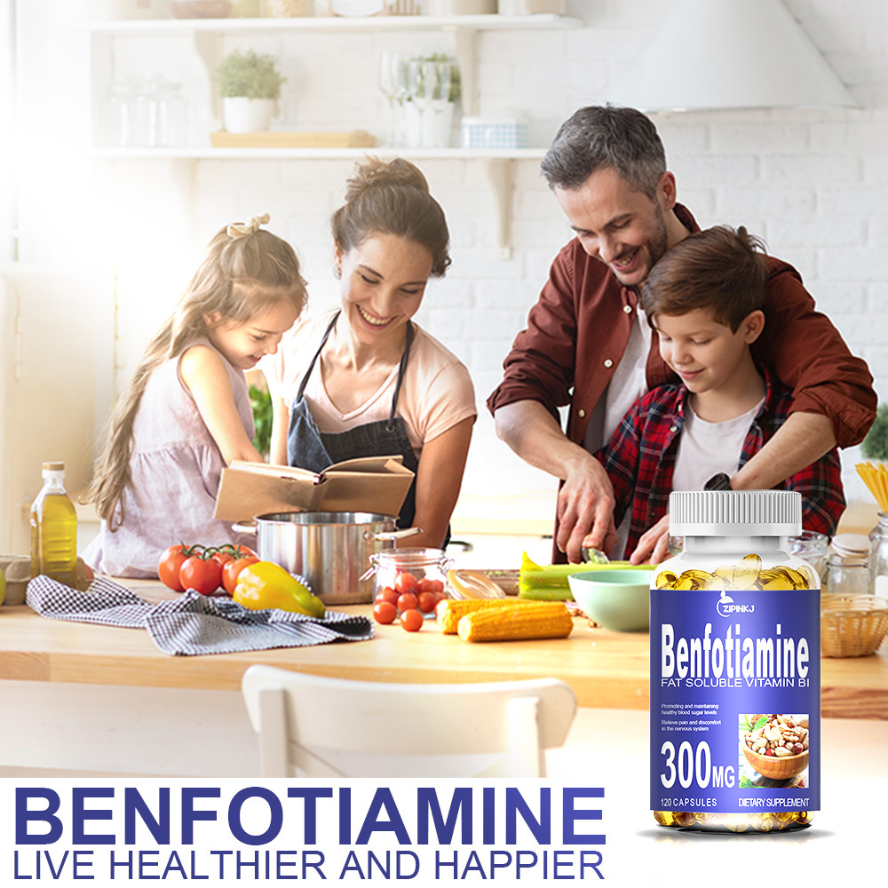 120pcs Benfotiamine Capsules 300mg – L-lecucine – Fat & Water Soluble Vitamin B1