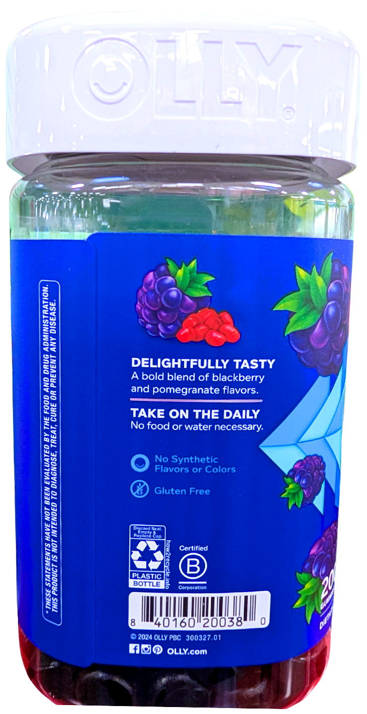 OLLY Men’s Multivitamin Gummy Blackberry 200 Count 09/2026