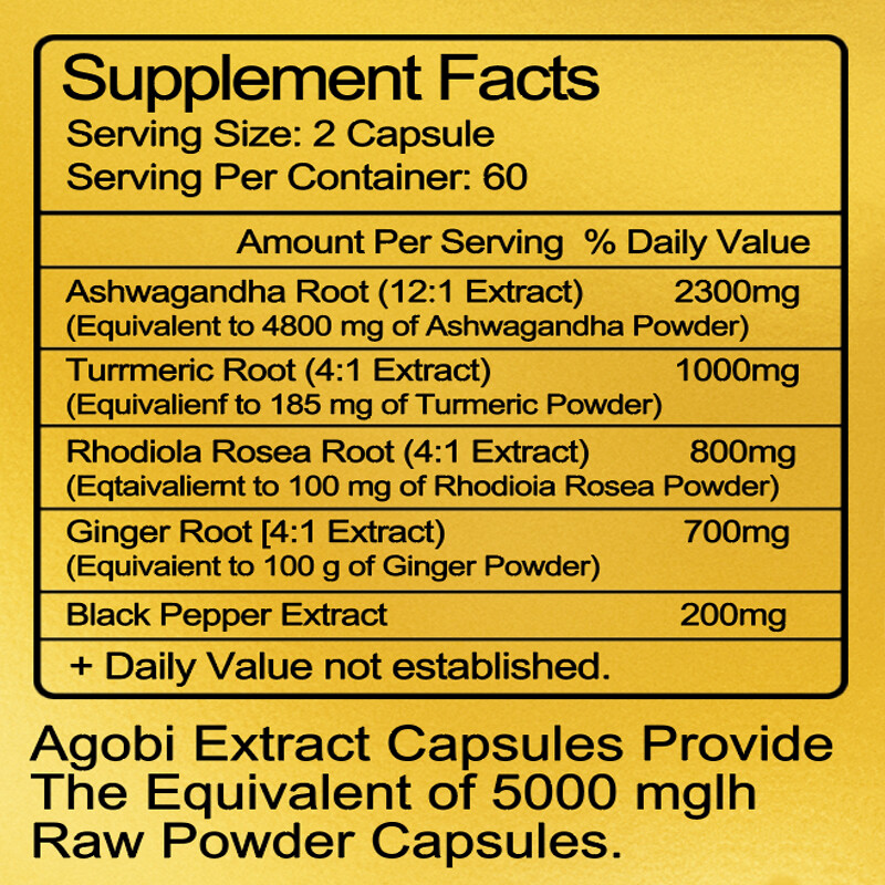Organic Ashwagandha Capsules 5000mg Strong Stress & Adrenal Support 360 Capsules
