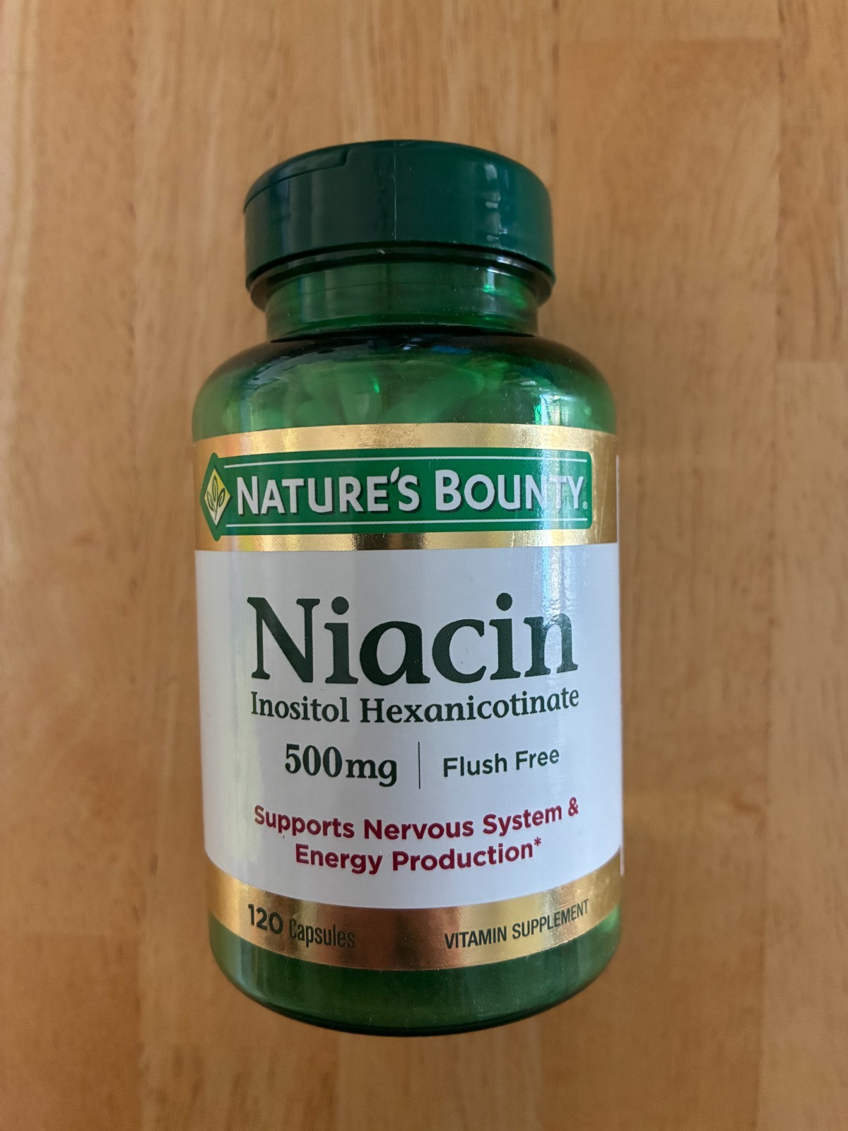Natures Bounty Niacin 500 mg 120 Capsules 02/2028