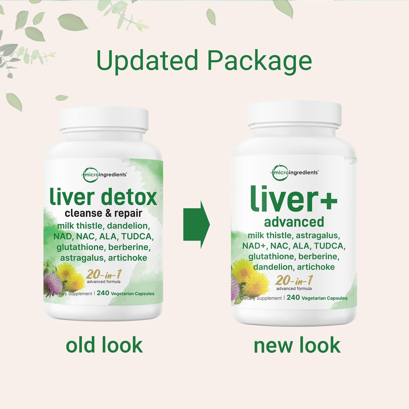 Advanced Liver Support 240 Caps 20-in-1 Complex w/ Milk Thistle & Dandelion Root