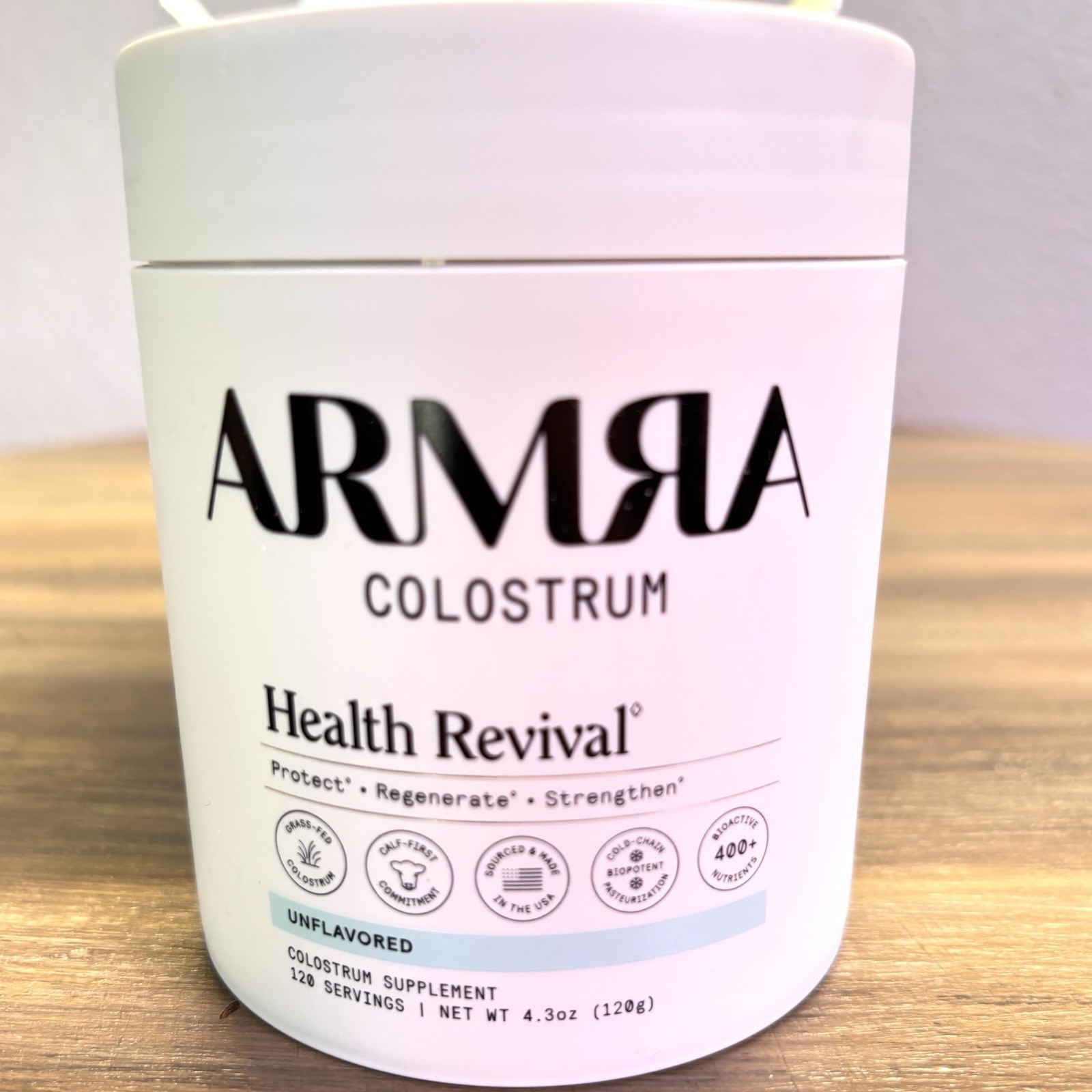 NIB ARMRA Colostrum Health Revival Unflavored Powder 120 Servings Exp 5/2027