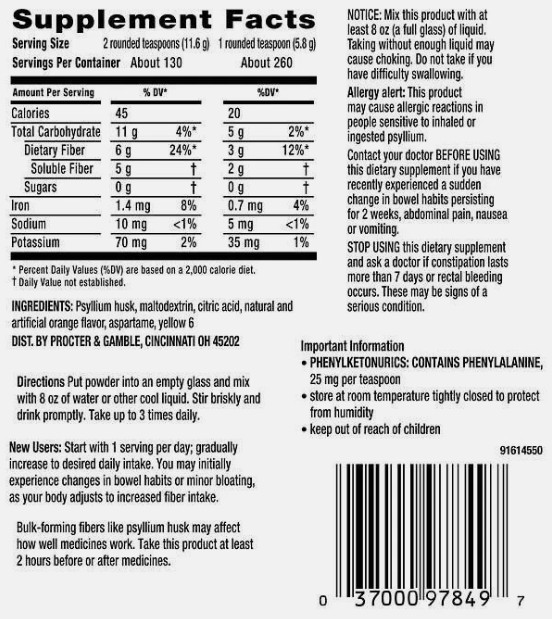 Metamucil MultiHealth Fiber, Sugar Free, 260 Doses, Expiration Date 11/2027