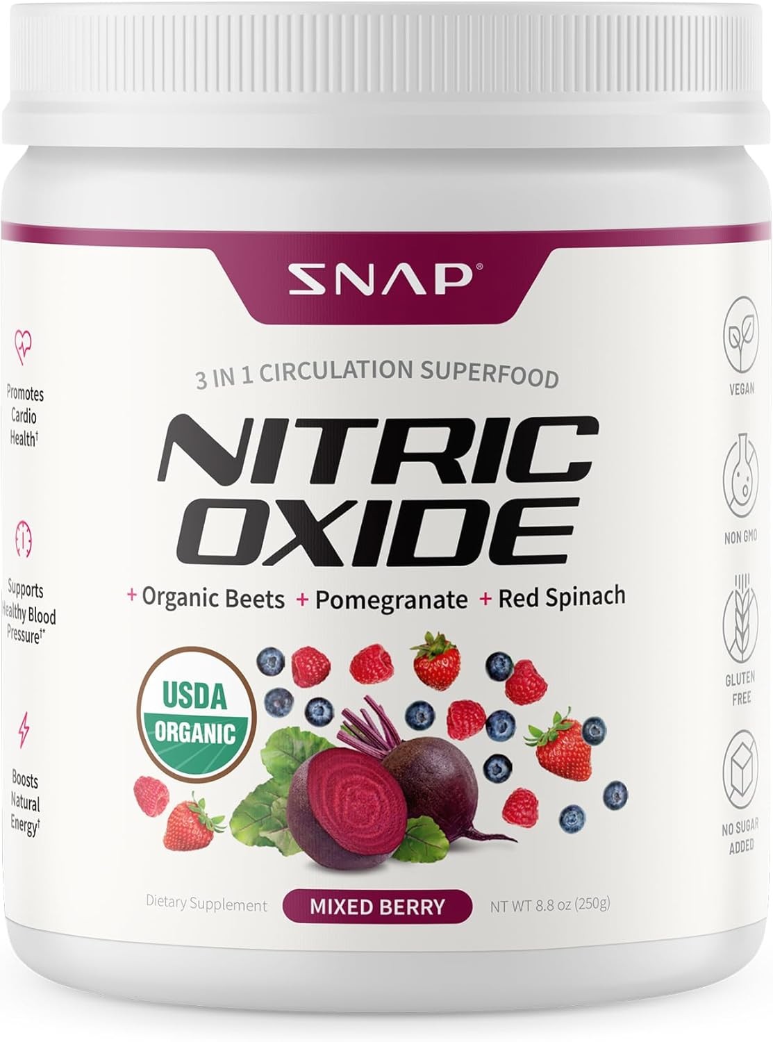 USDA Organic Beet Root Powder Nitric Oxide Supplements Men Women withPomegranate