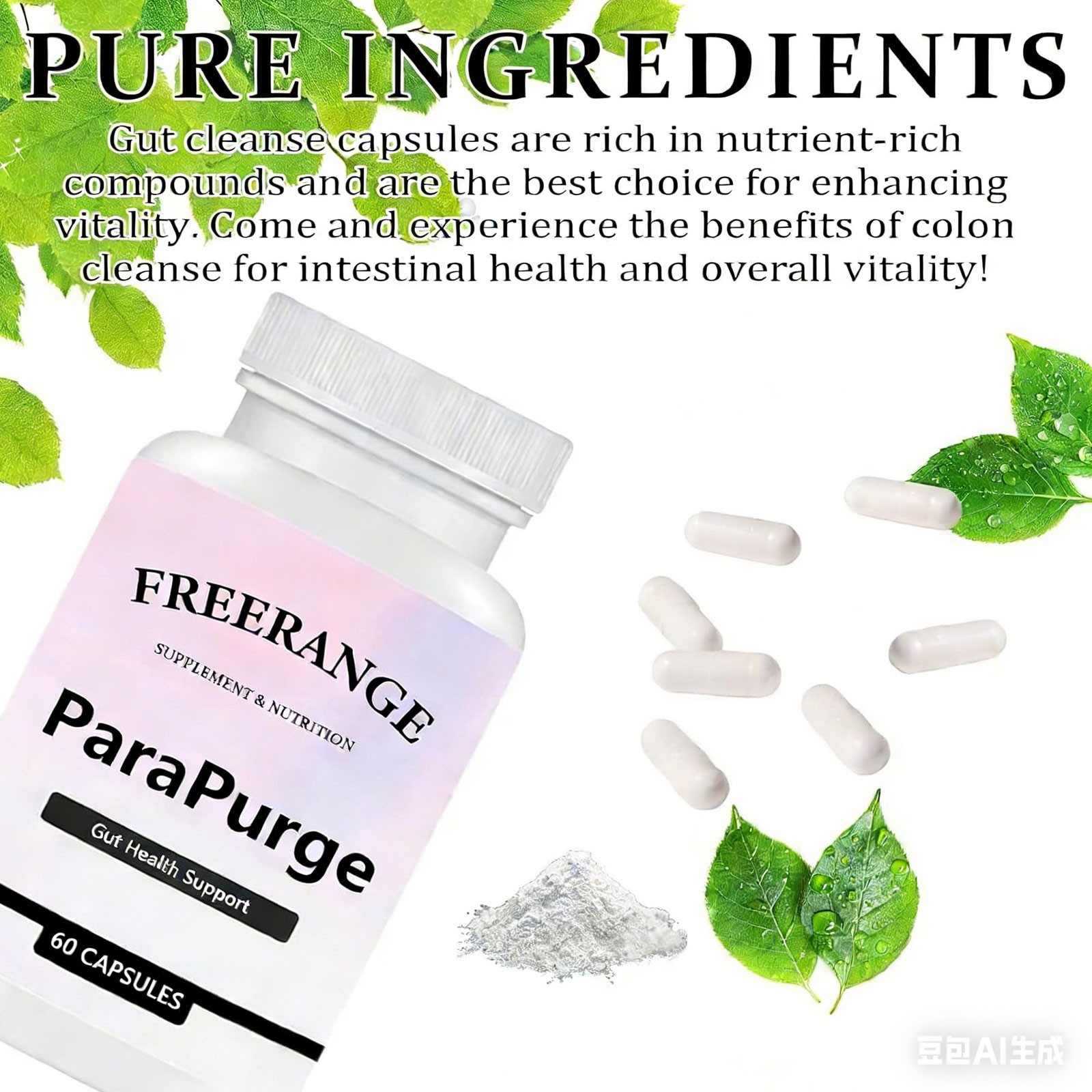FreeRange ParaPurge Cutting Edge Parasite Cleanser 60 softgels Para Purge Free R