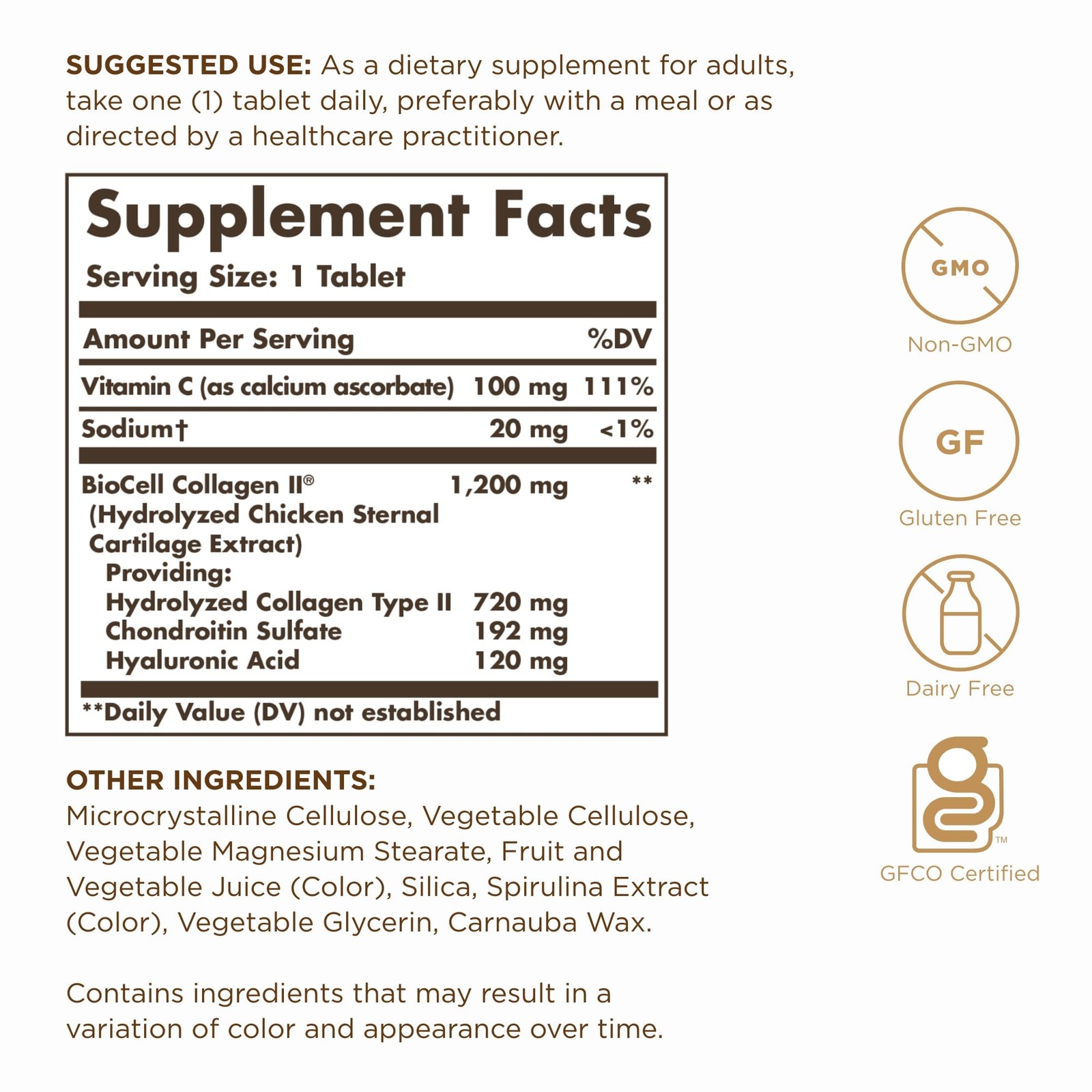 Solgar Collagen Hyaluronic Acid Complex – 30 Tablets, 30 Count (Pack of 2)