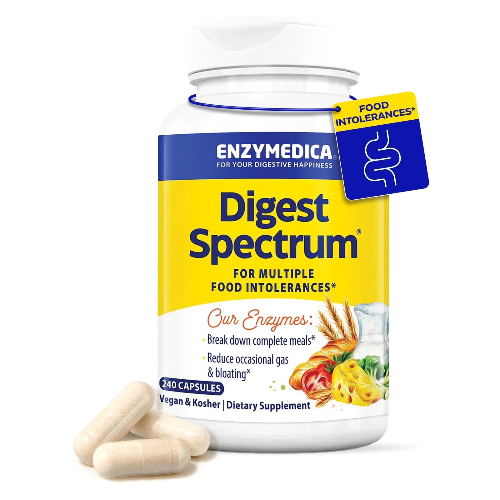 Enzymedica Digest Spectrum Digestive Enzyme Supplement 240 Caps