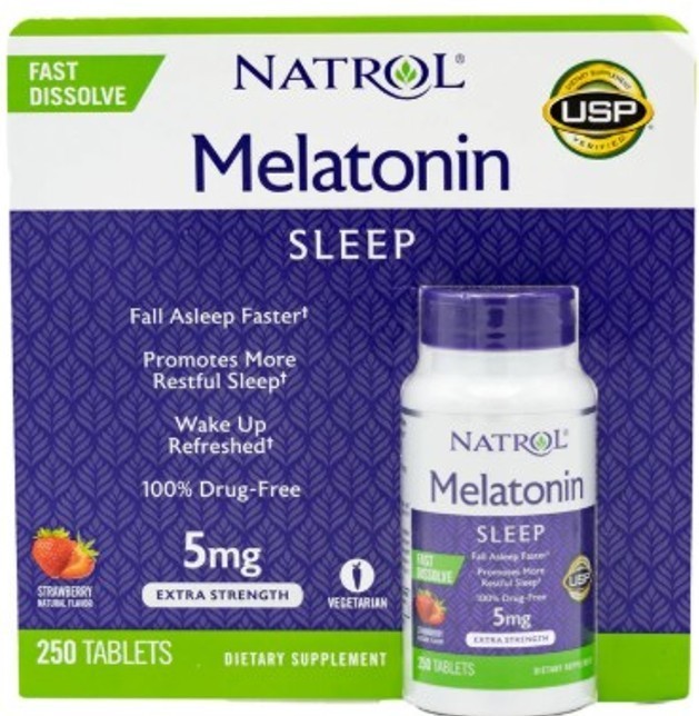 Natrol Melatonin 5 Mg Fast Dissolve Strawberry 250 Tablets Exp 3/2027
