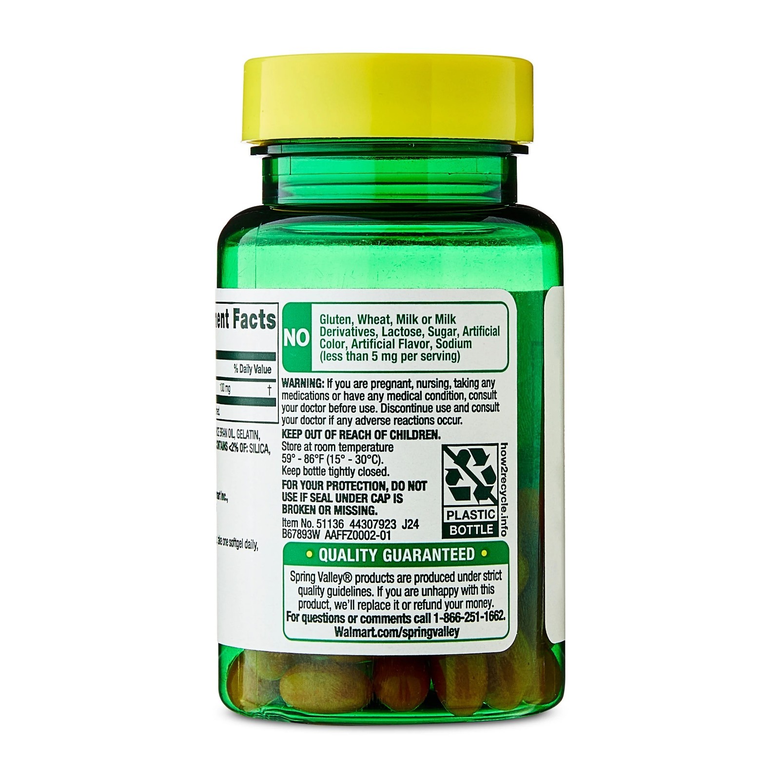 Spring Valley Rapid-Release CoQ10 Heart Health Dietary Softgels 100 mg, 60 Count