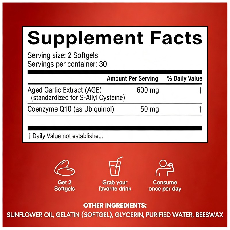 Resilia Garlic Extract 600mg Softgels (60 Count) Odorless Aged Garlic Extra