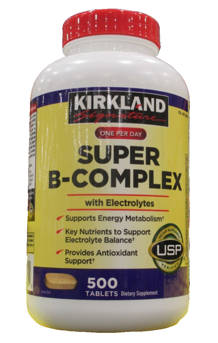 Kirkland Signature Super B-Complex with Electrolytes & Vit C 500Tabs EXP 04/2028