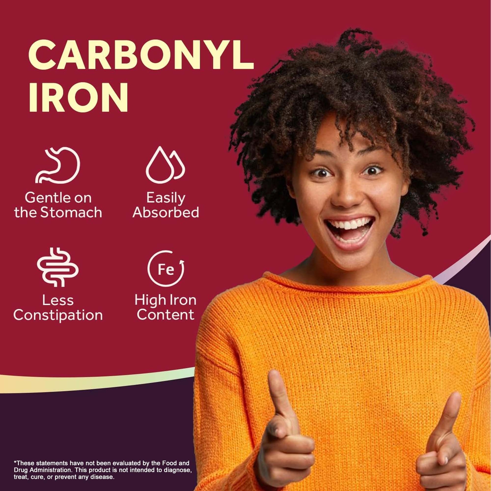 Iron Supplement – with Vitamin C-Improve Energy Levels, Relieve Anemia & Fatigue