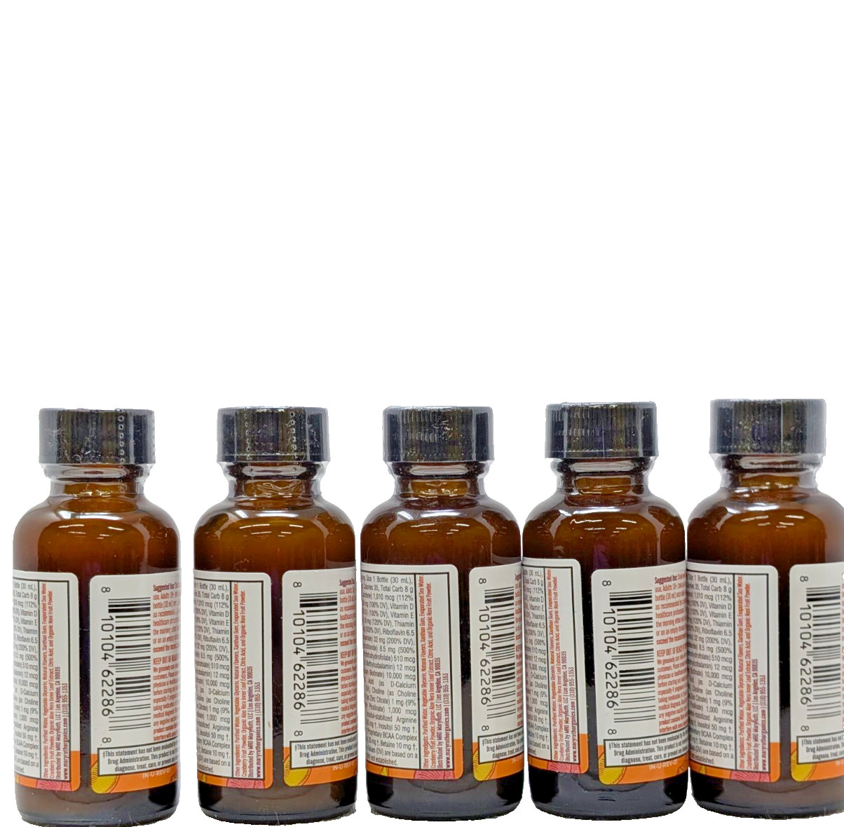 5Pack Mary Ruth’s Liquid Morning Multivitamin+Hair Growth – 1 fl oz/ Peach Mango