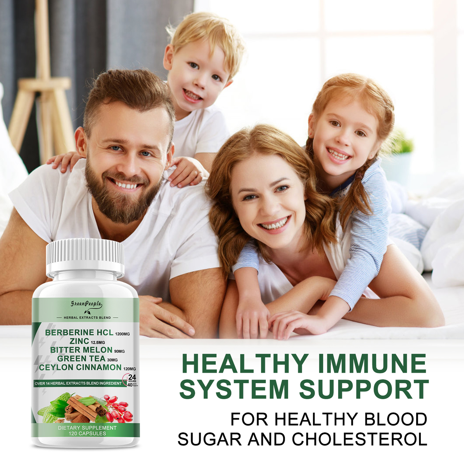 240 Pills Berberine HCL Extract 1200mg, Healthy Cholesterol, Anti-inflammatory