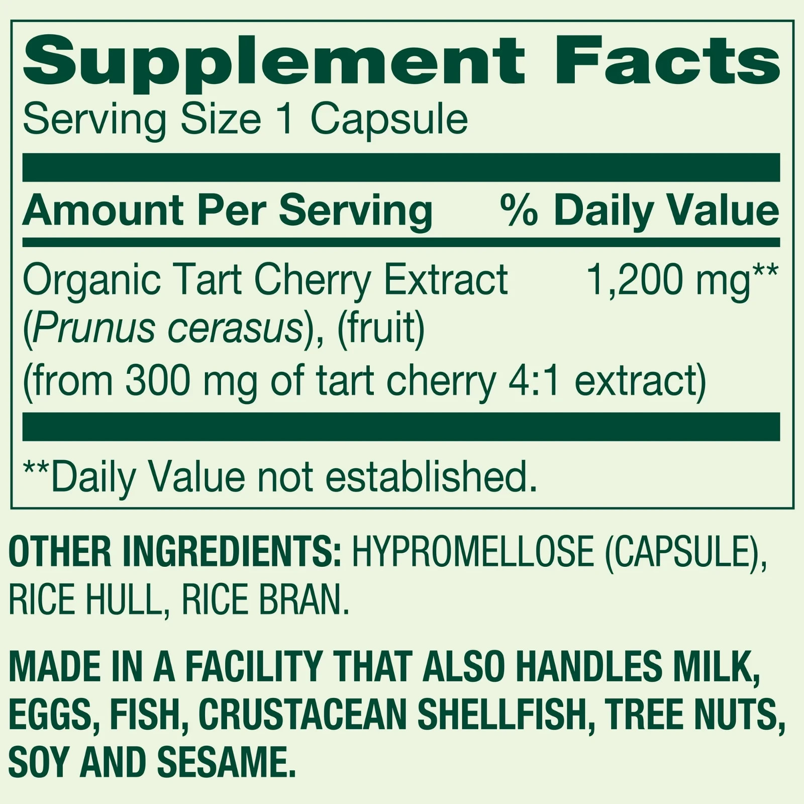 Spring Valley Tart Cherry Extract 1200 mg, Antioxidant Support, 90 Capsules