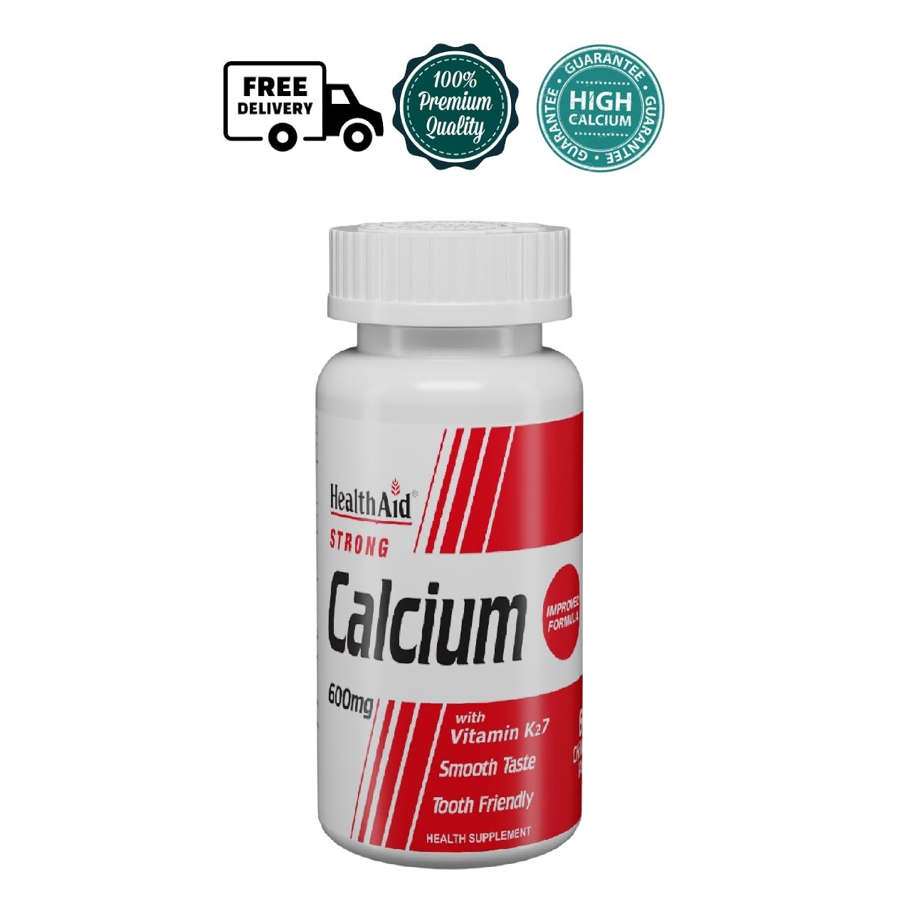 Health.Aid Strong Calcium 600mg D3 K2-7 60 Chew Tablets