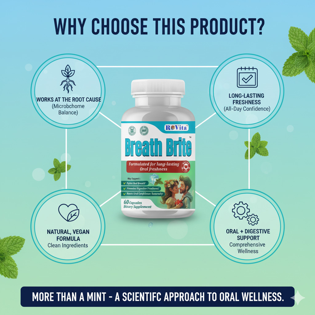 Breath Brite Oral Probiotics – Fresh Breath & Oral Health Support – 60 Capsules