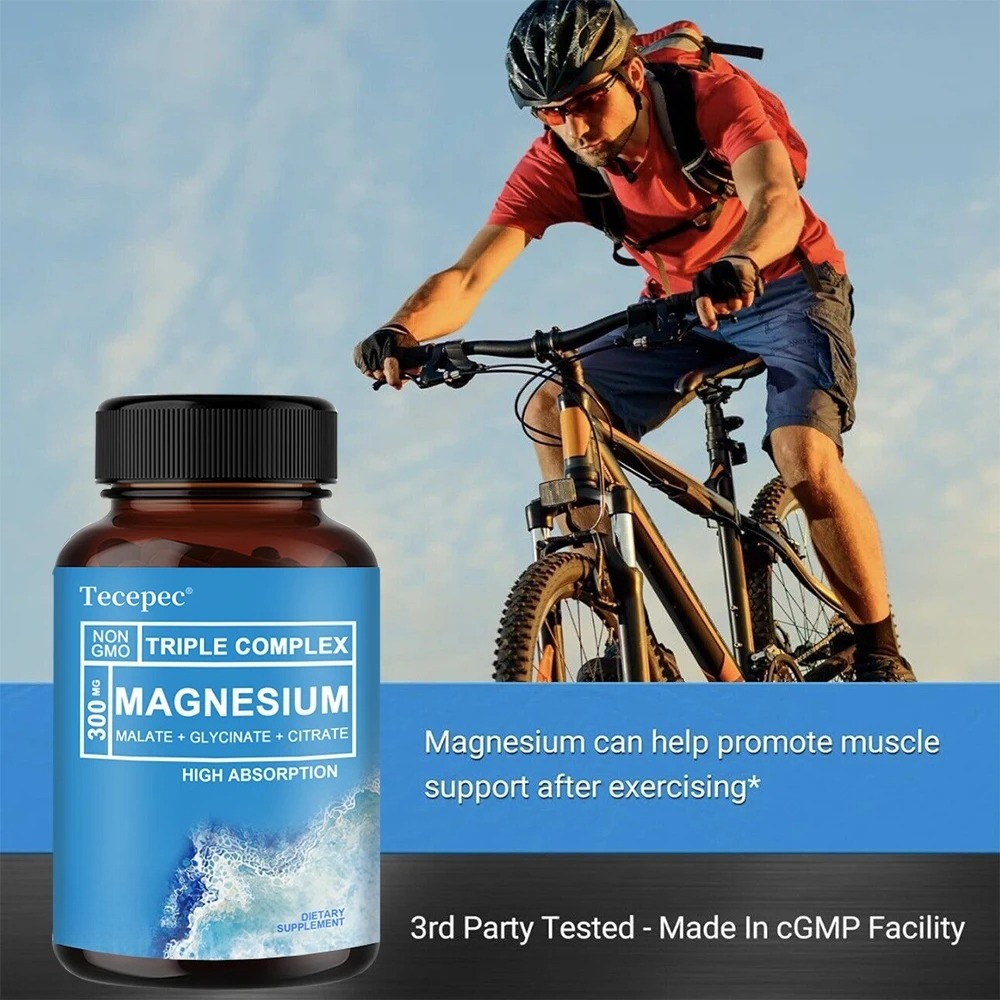 Triple Magnesium Complex 300mg | of Magnesium Glycinate, Malate, & Citrate