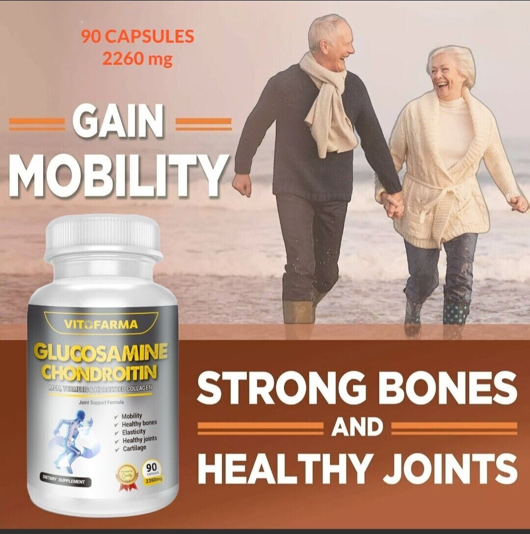 2 X GLUCOSAMINE CHONDROITIN TURMERIC JOINT SUPPORT 2260MG TRIPLE STRENGTH Ct180