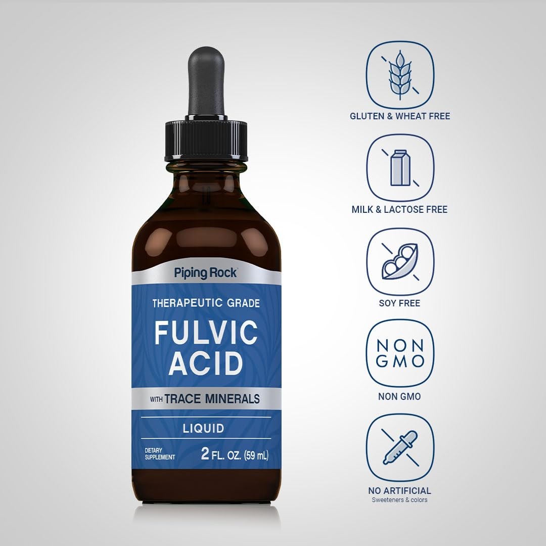 Piping Rock Liquid Fulvic Acid Drops | 2 fl oz | with 2 Fl Oz (Pack of 1)