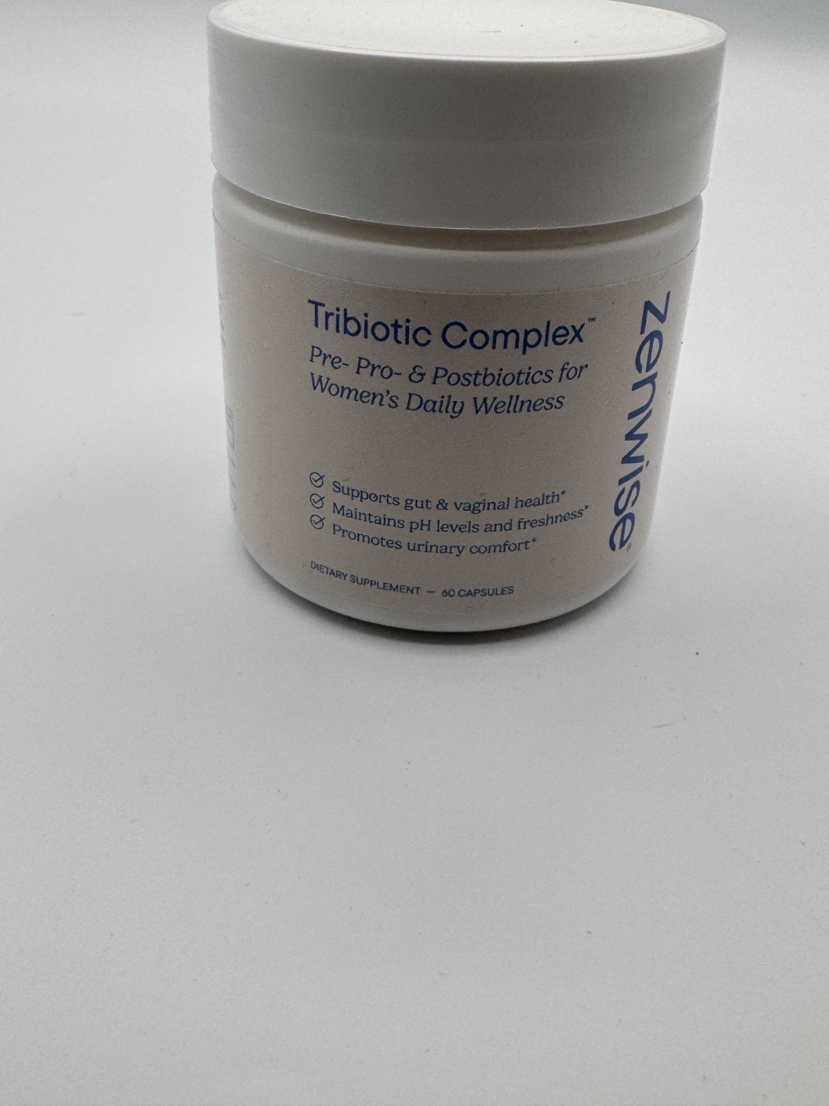 Zenwise Tribiotic Complex Prebiotic Probiotic Postbiotic 60 Capsules USA New